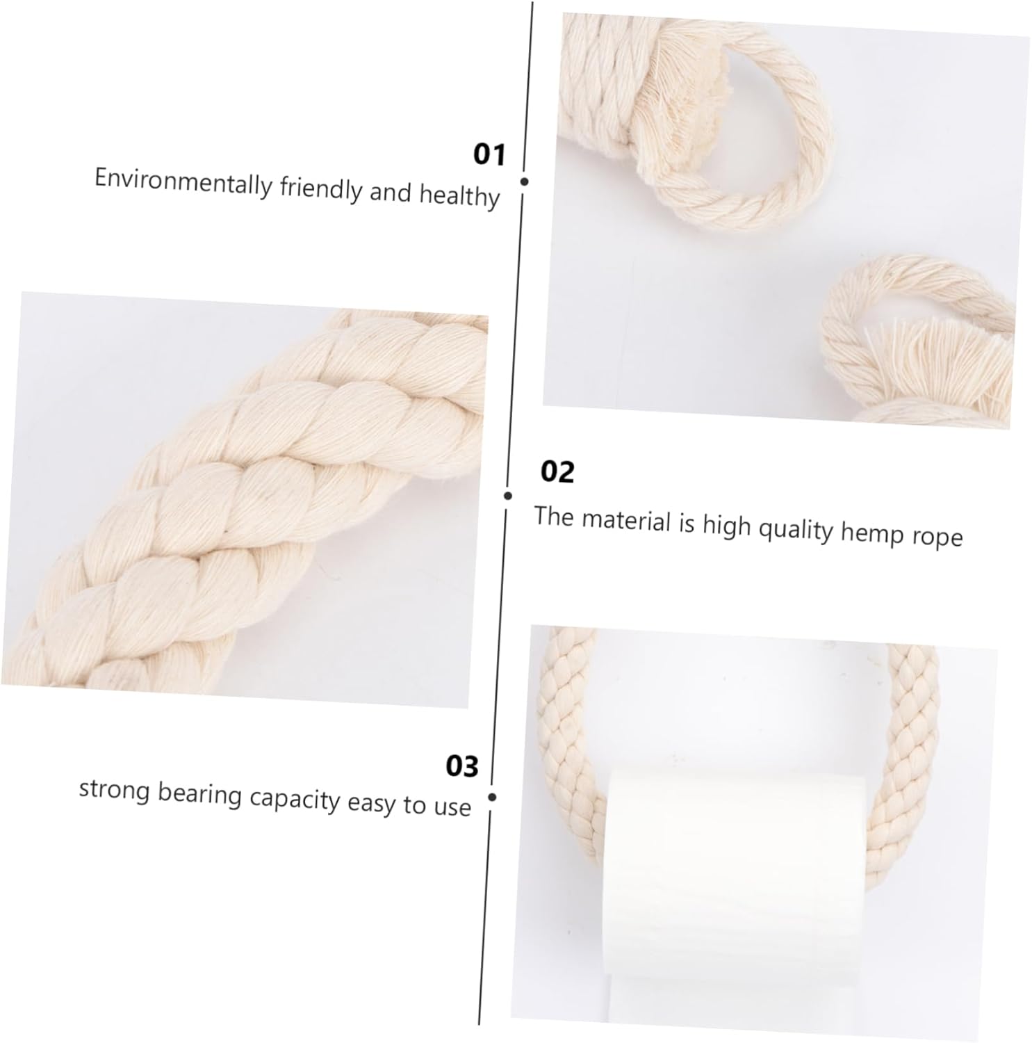 Wall-Mounted Durable Rope Hanging Toilet Paper Holder
