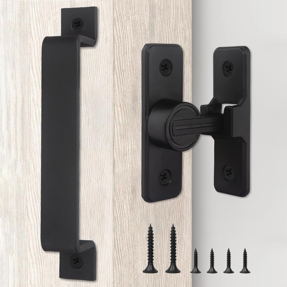 Barn Door Lock with Handle 90-Degree Latches