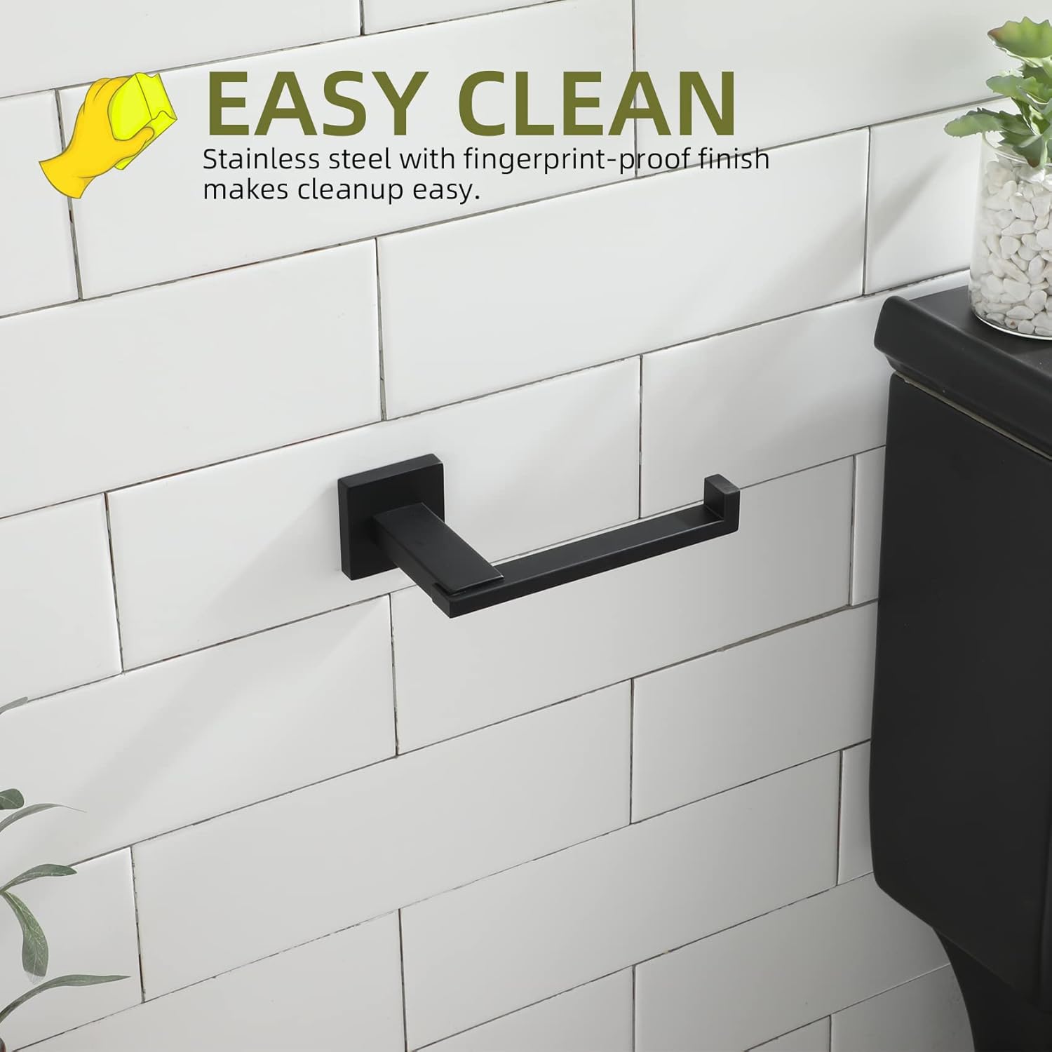 KOKOSIRI Black Stainless Steel Toilet Paper Holder 1