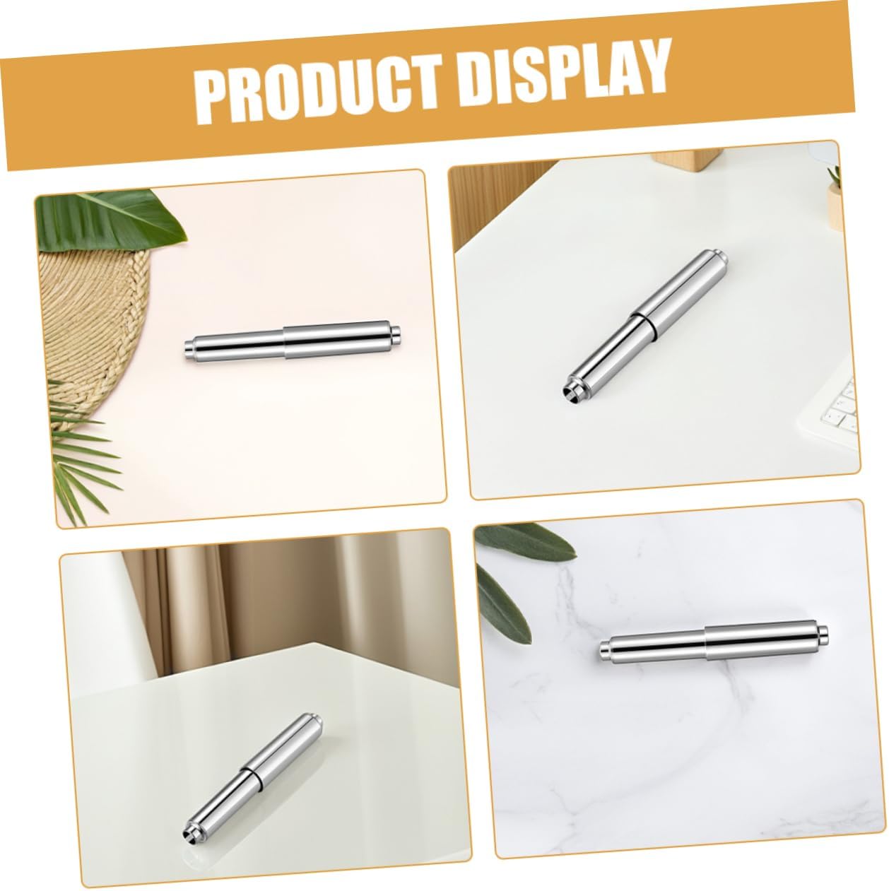 Jojofuny 4PCS Toilet Paper Roller Replacement Chrome Spring Rod