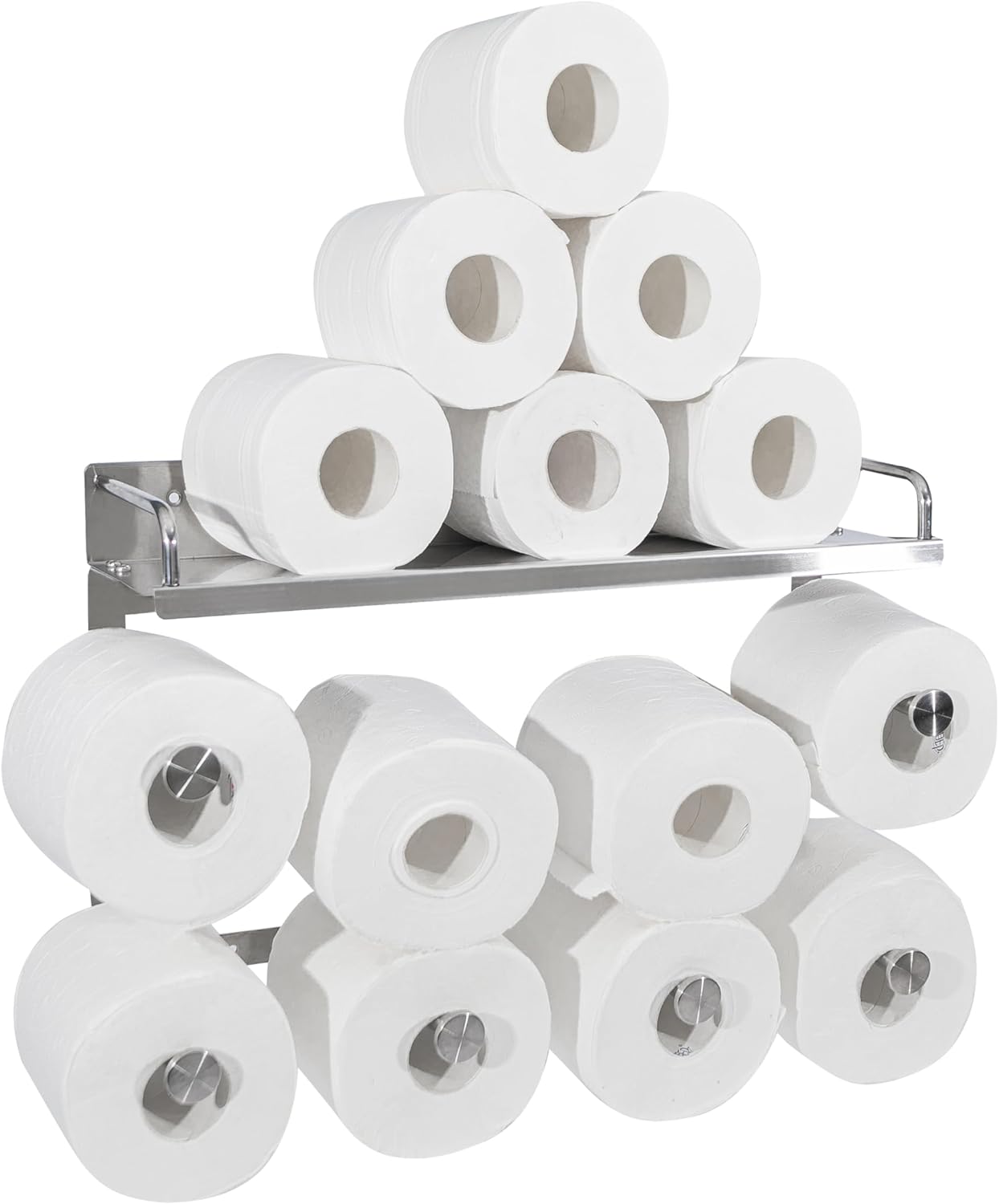 Toilet Paper Holder with Shelf and Towel Rack - 14 Rolls Storage