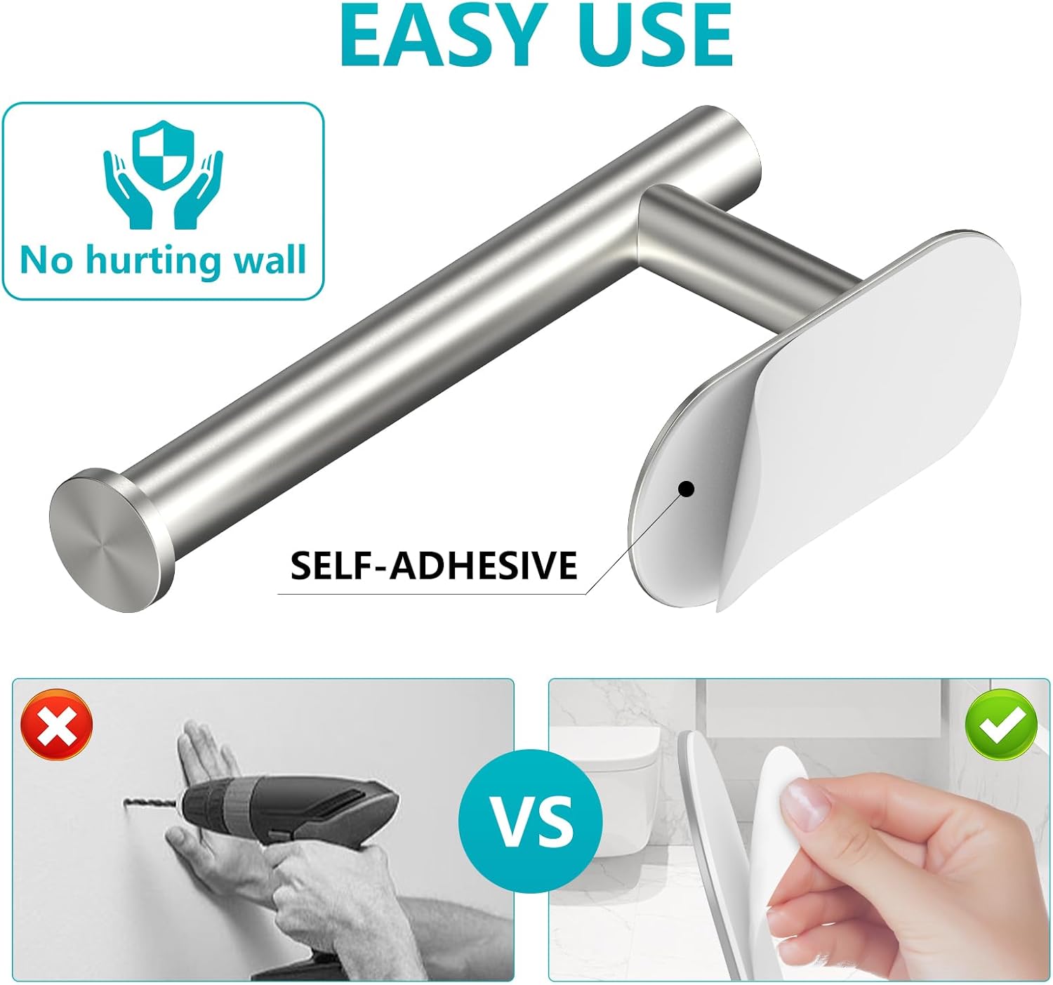 VMVN Adhesive Toilet Paper Holder for Bathroom and RV