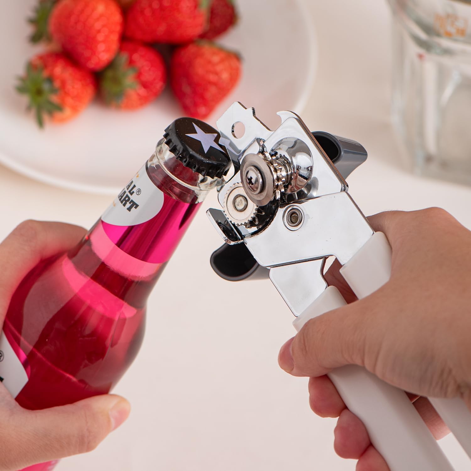 Wonforic Heavy Duty Stainless Steel Can Opener with Bottle Opener