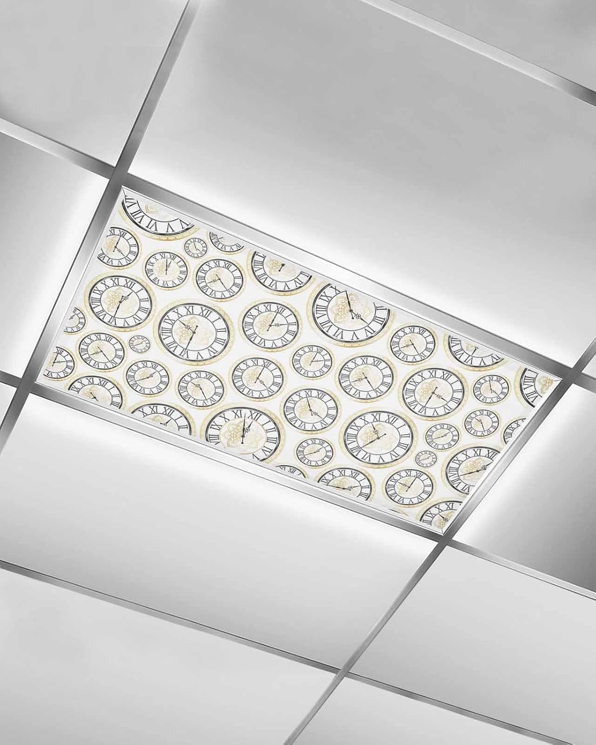Gold Flower Ceiling Light Cover 4x2 Feet Magnetic 1 Pack