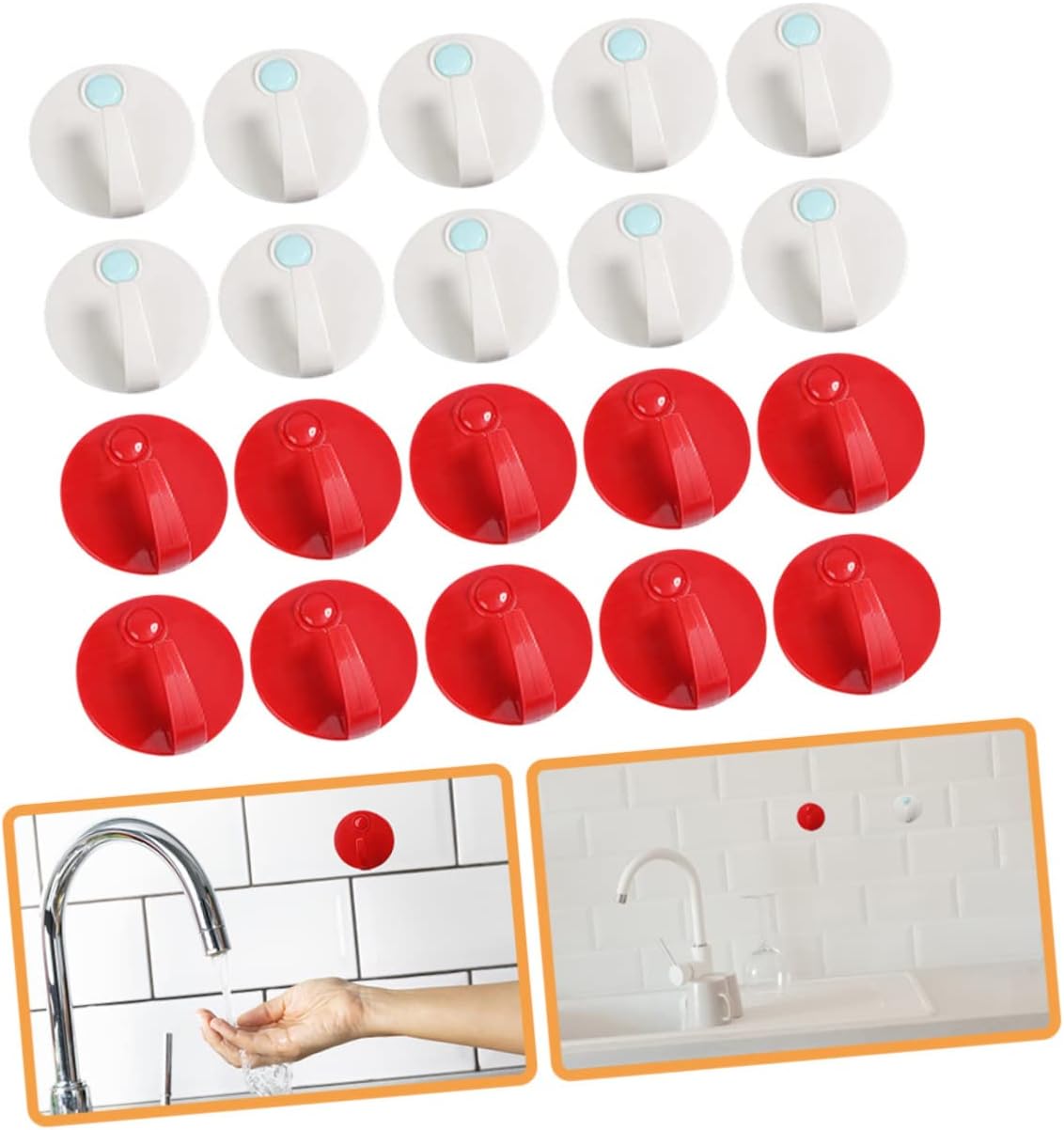 Vaguelly 20Pcs Strong Adhesive Wall Hooks for Bathroom Kitchen Living