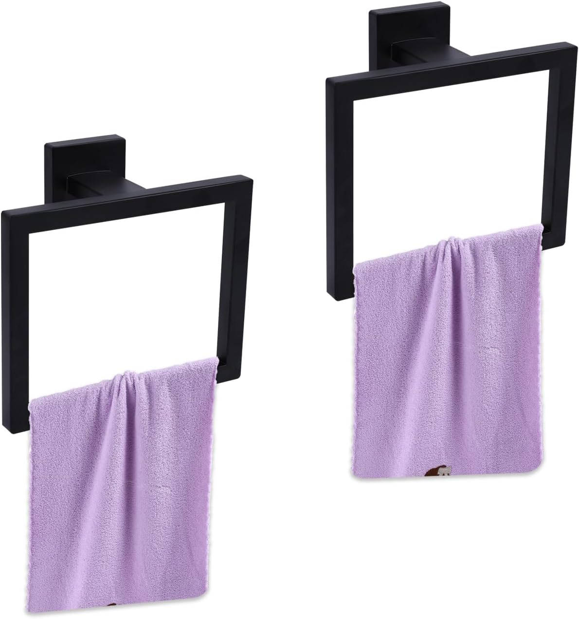 2pcs Matte Black Towel Holder for Bathroom 1