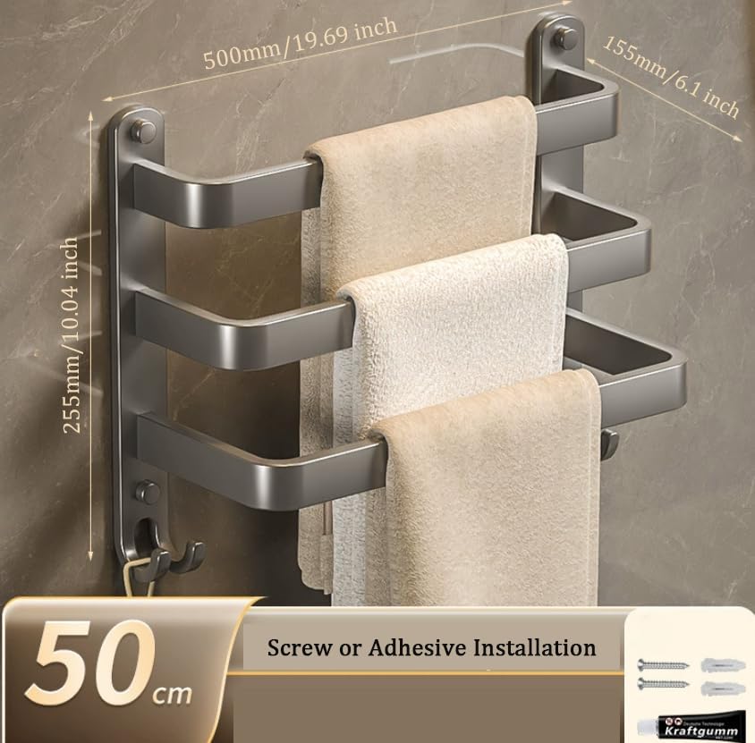 SEIDO 3-Tier Square Towel Rack Wall Mount