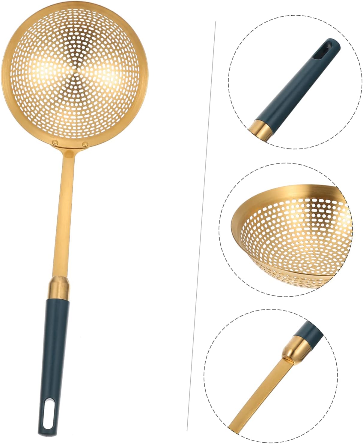 ABOOFAN Yellow Stainless Steel Skimmer Strainer Set