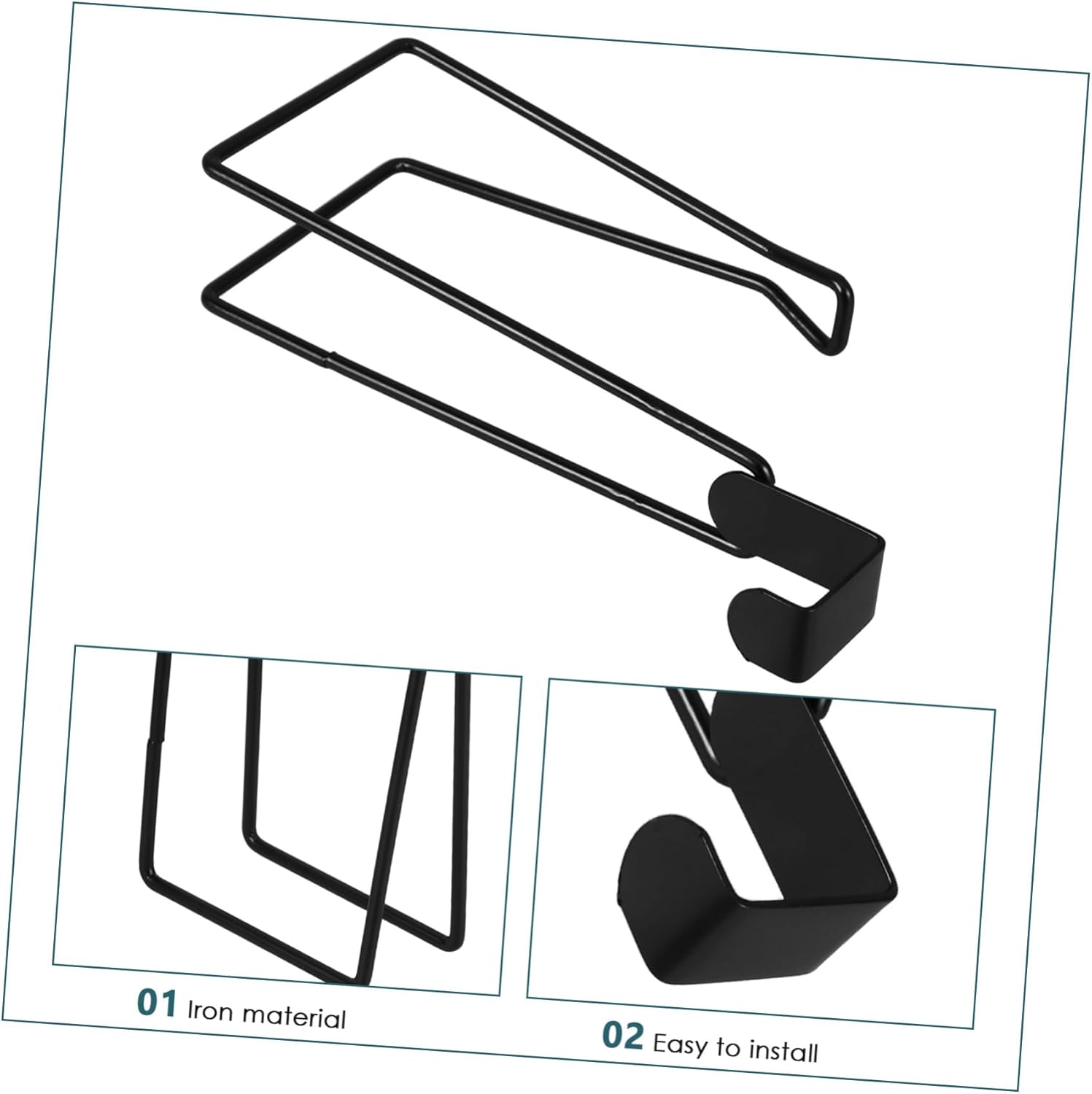 Stylish Wall-Mounted Toilet Paper Holder Black