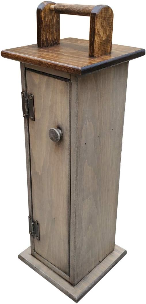 Peaceful Classics Wooden Toilet Paper Holder Cabinet Pewter
