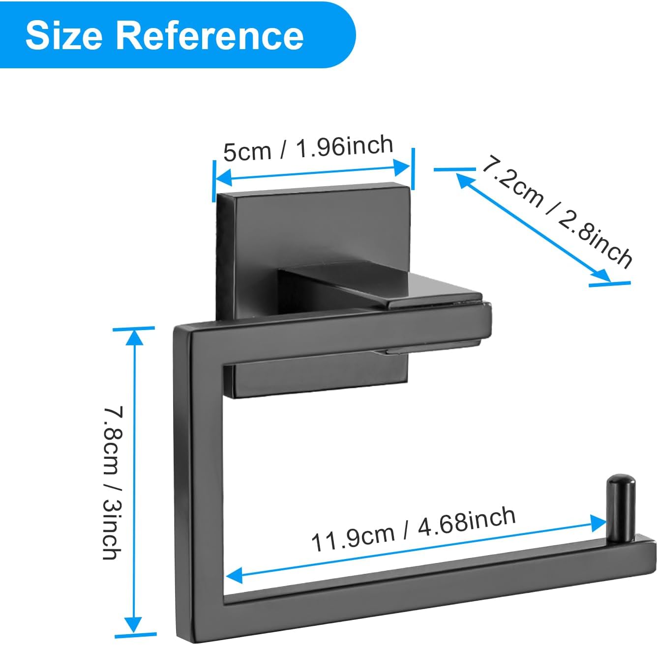 YACVCL Matte Black Stainless Steel Toilet Paper Holder