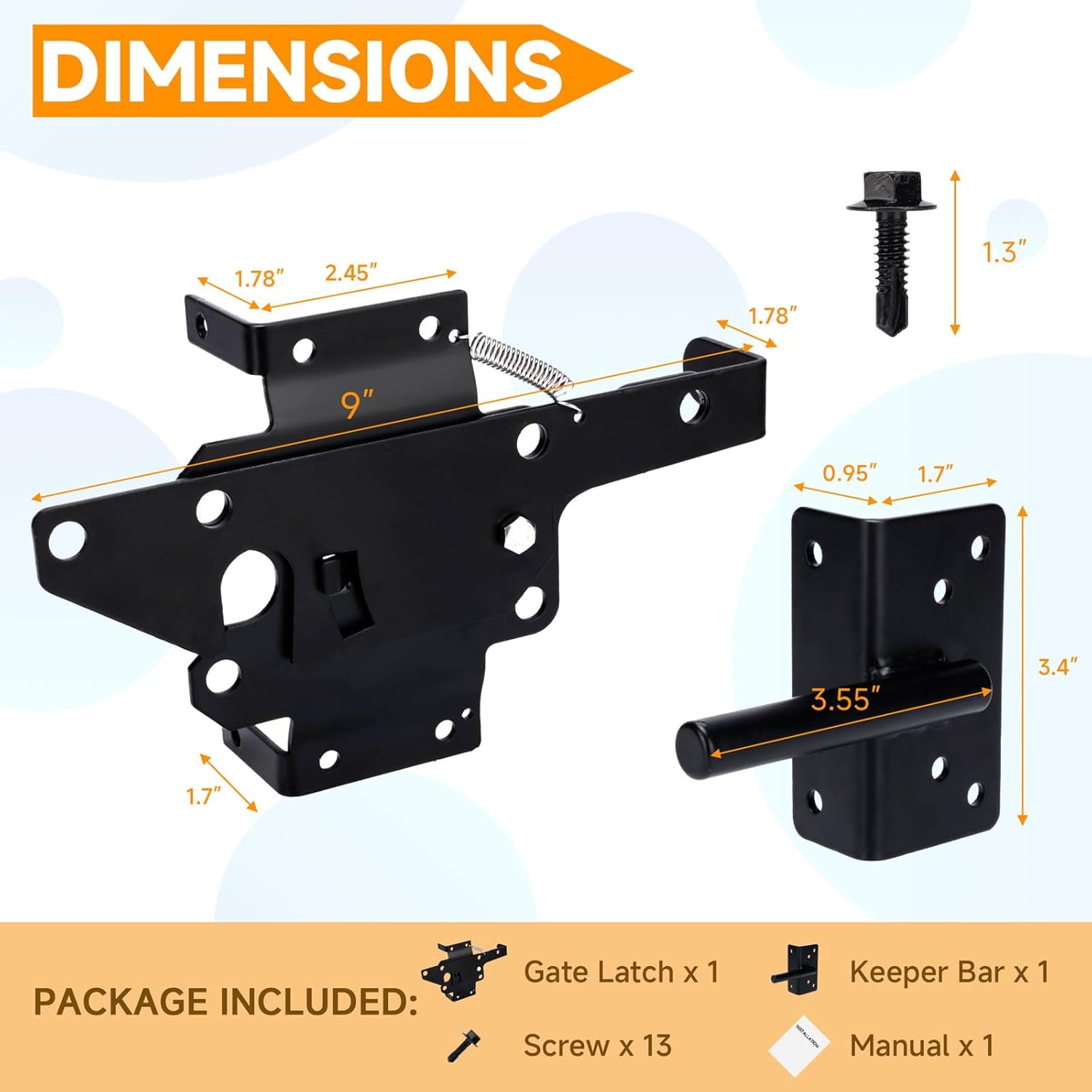 Xiuying Feng Self-Locking Gate Latch - Durable Fence Security