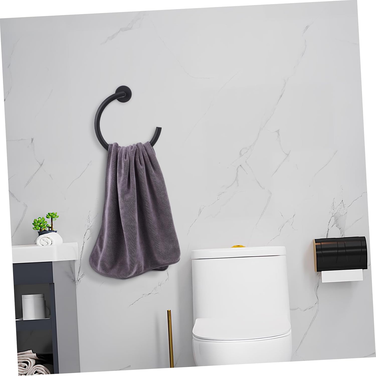 HOLIDYOYO Wall Mount Towel Ring Stainless Steel