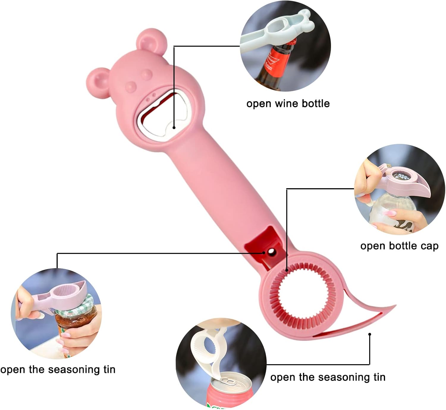 HYMEVROS 4 In 1 Jar Can Bottle Opener for Seniors