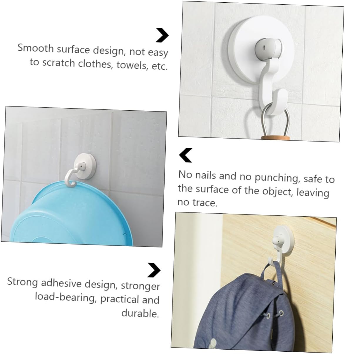 Self-Adhesive Wall Hooks for Kitchen Bathroom Living Room 1
