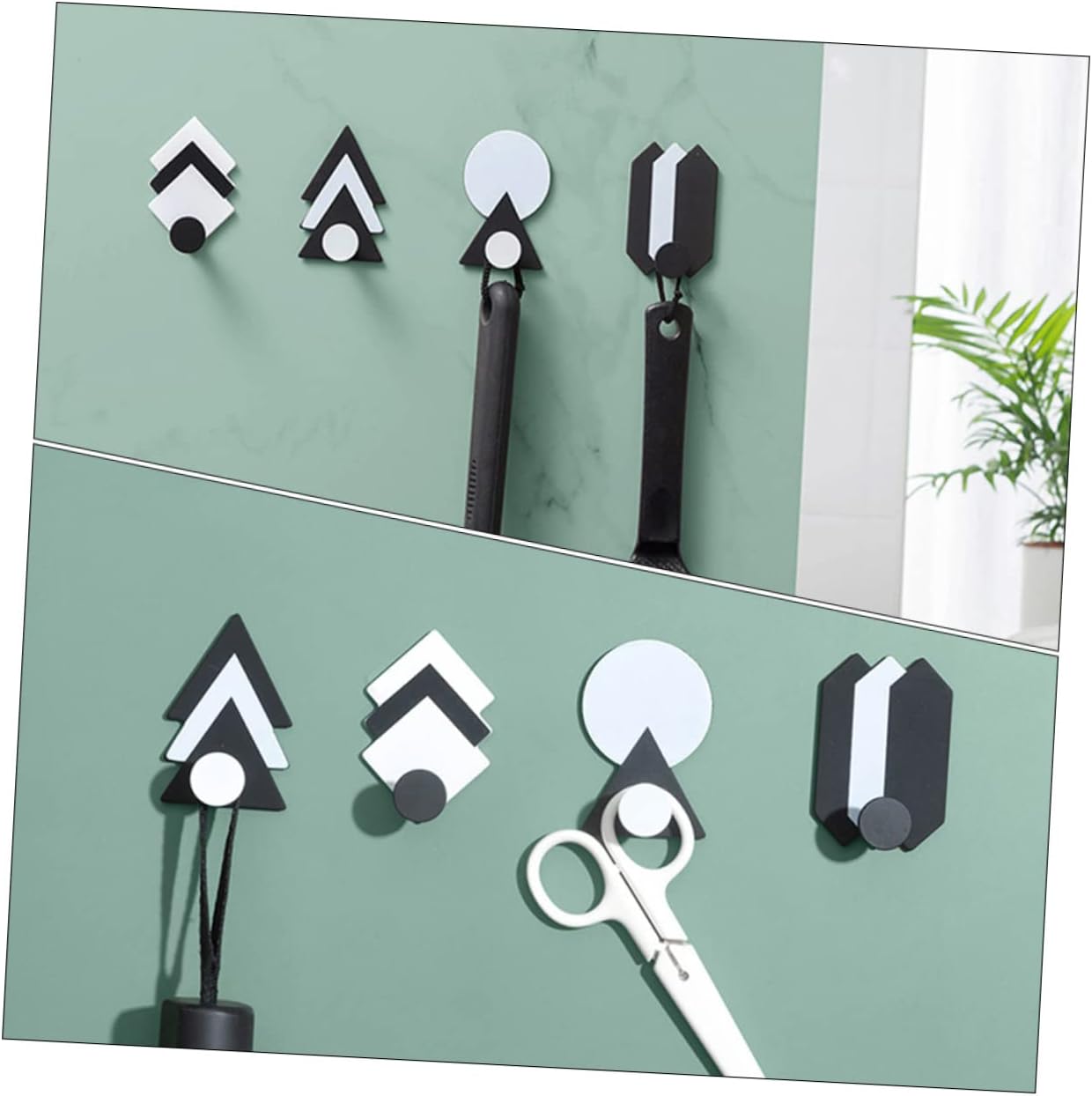 Amosfun 4-Pack Adhesive Wall Hooks for Towels Kitchen Bathroom and Entryway