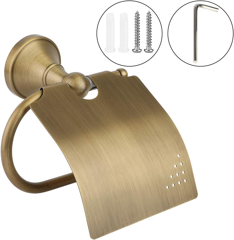 ViaGasaFamido Brass Toilet Paper Holder with Lid 1
