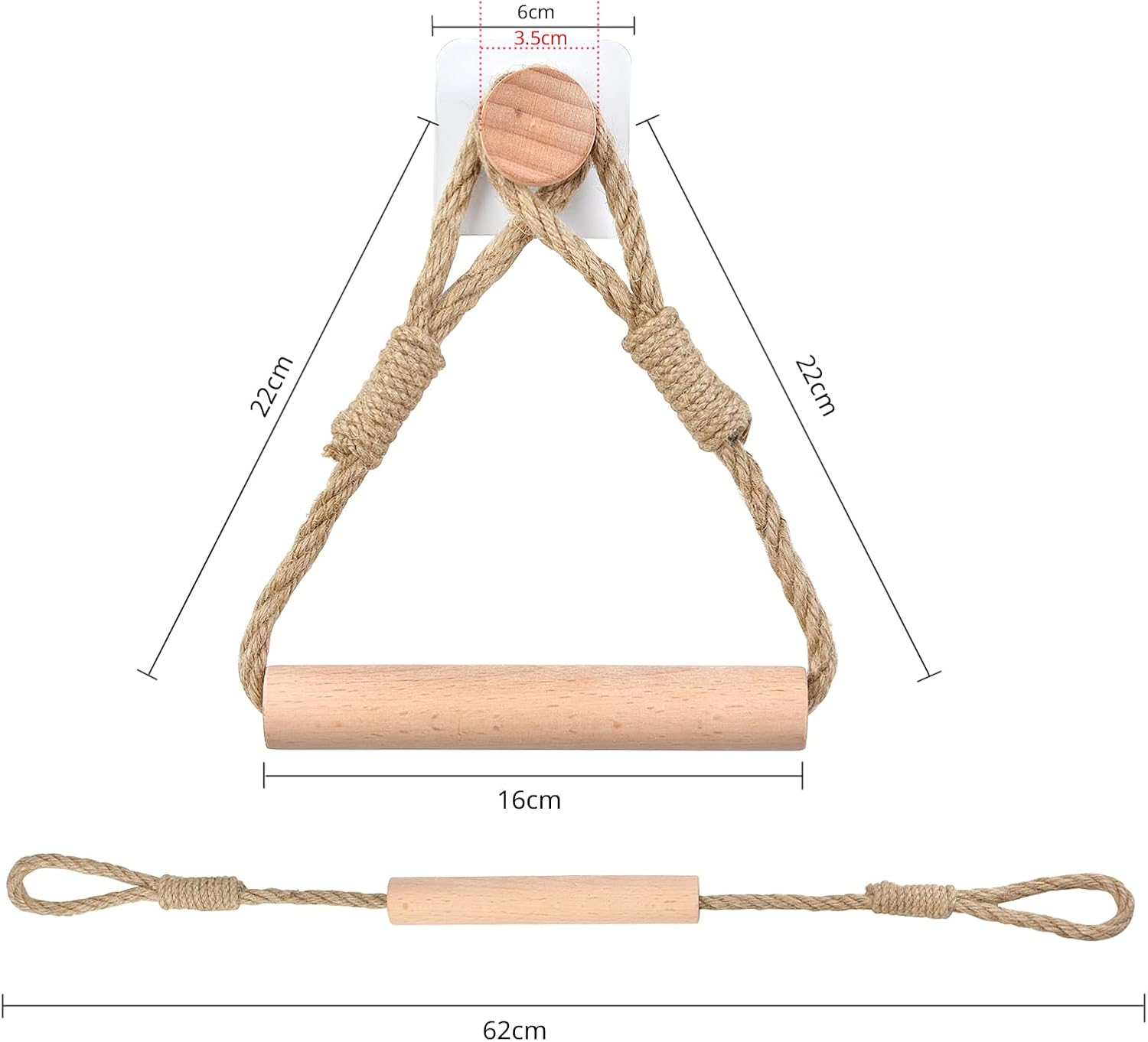 Moonlux Industrial Rope Toilet Paper Holder with Adhesive