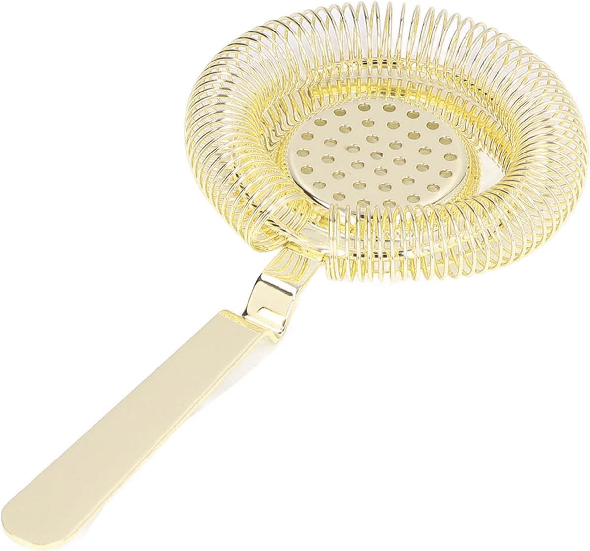 Stainless Steel Cocktail Strainer with Removable Spring 8x37in Gold