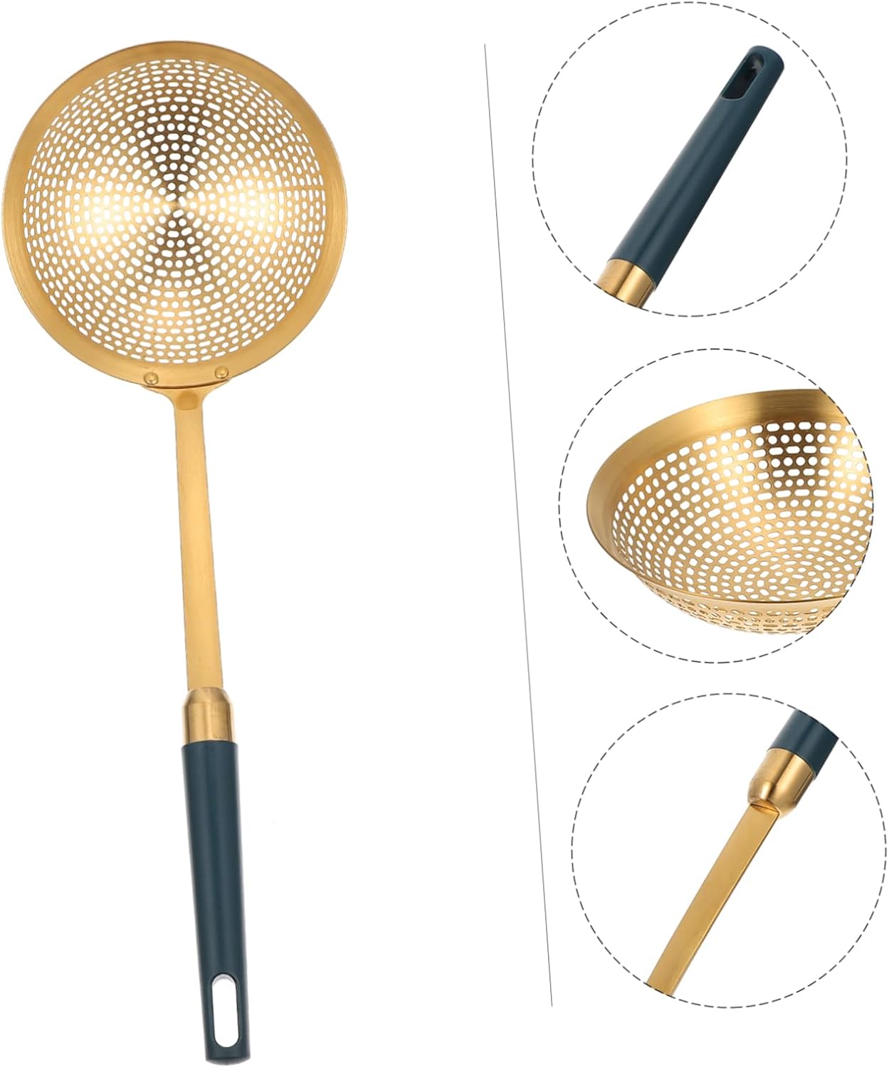 1pc Stainless Steel Frying Skimmer with Handle