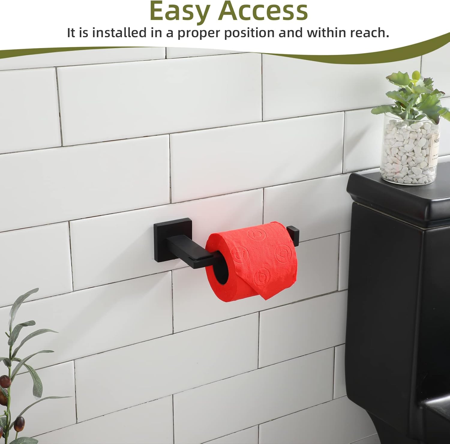 KOKOSIRI Black Stainless Steel Toilet Paper Holder 1