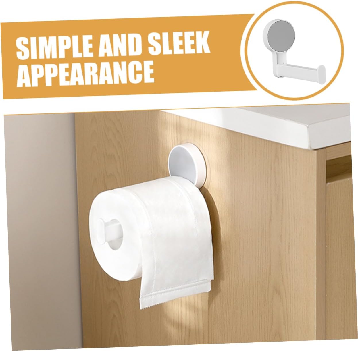 Homoyoyo Toilet Paper Holder Wall Mount Space-Saving White Dispenser