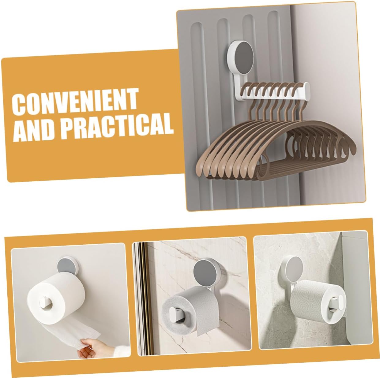 Homoyoyo Toilet Paper Holder Wall Mount Space-Saving White Dispenser