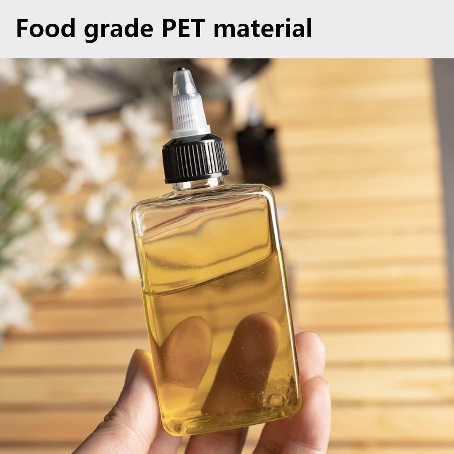 Cyrank 4 Pcs 100ML Twist Top Oil Dispenser Bottles for Camping Kitchen