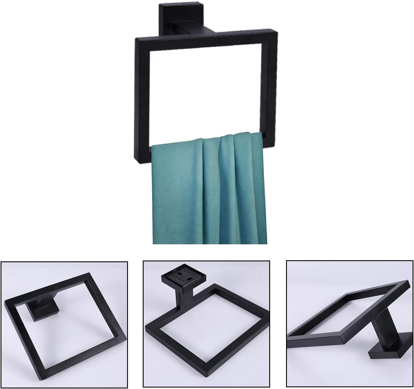 2pcs Matte Black Towel Holder for Bathroom 1