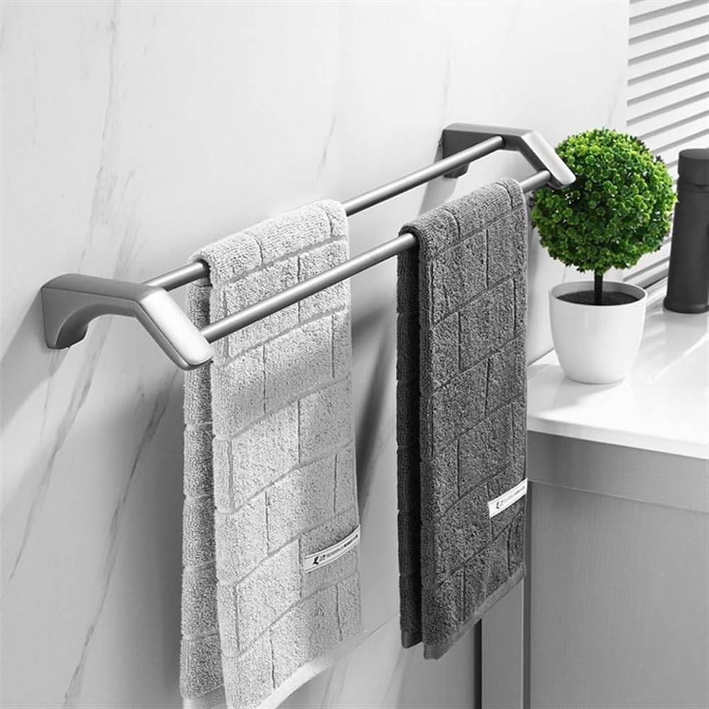 Stainless Steel Double Towel Bar No Drilling Mount 1