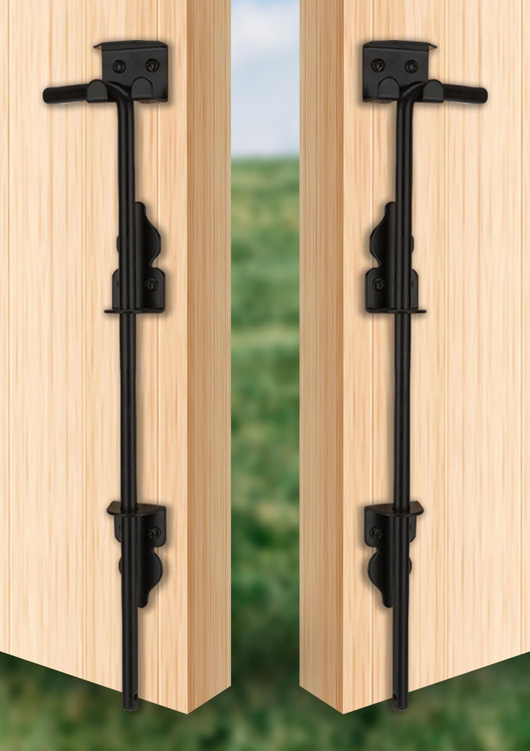 Sturdy 18 Cane Bolt Gate Stopper Black