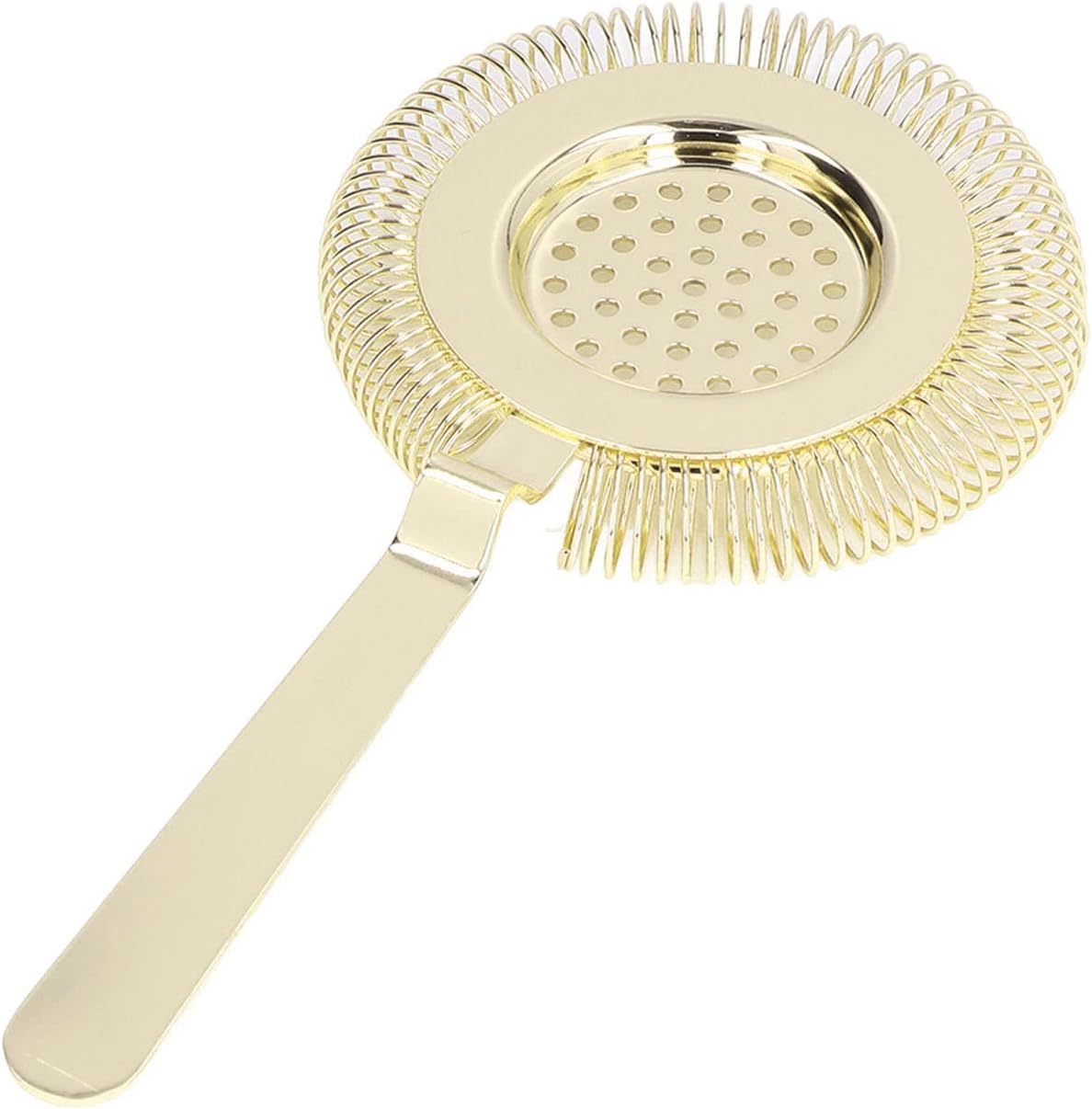 Stainless Steel Cocktail Strainer with Removable Spring 8x37in Gold