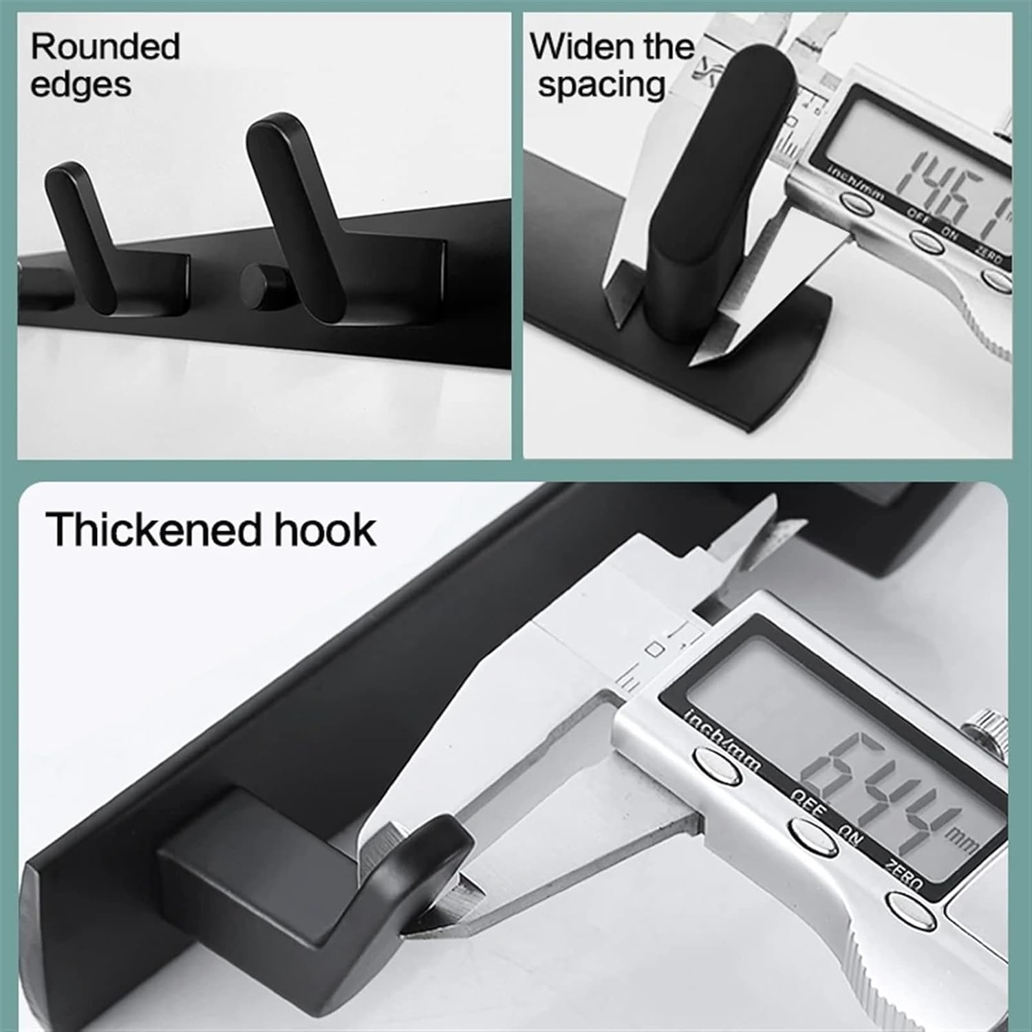 SUNESA Thick Base Robe Hook 3 Hooks Set