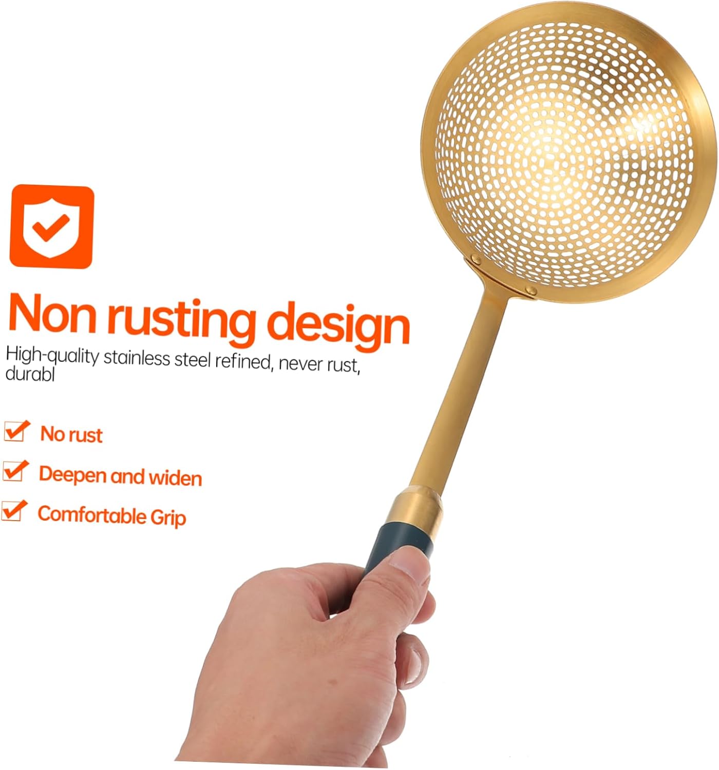 HOLIDYOYO 1pc Yellow Plastic Skimmer Ladle for Frying and Hot Pot
