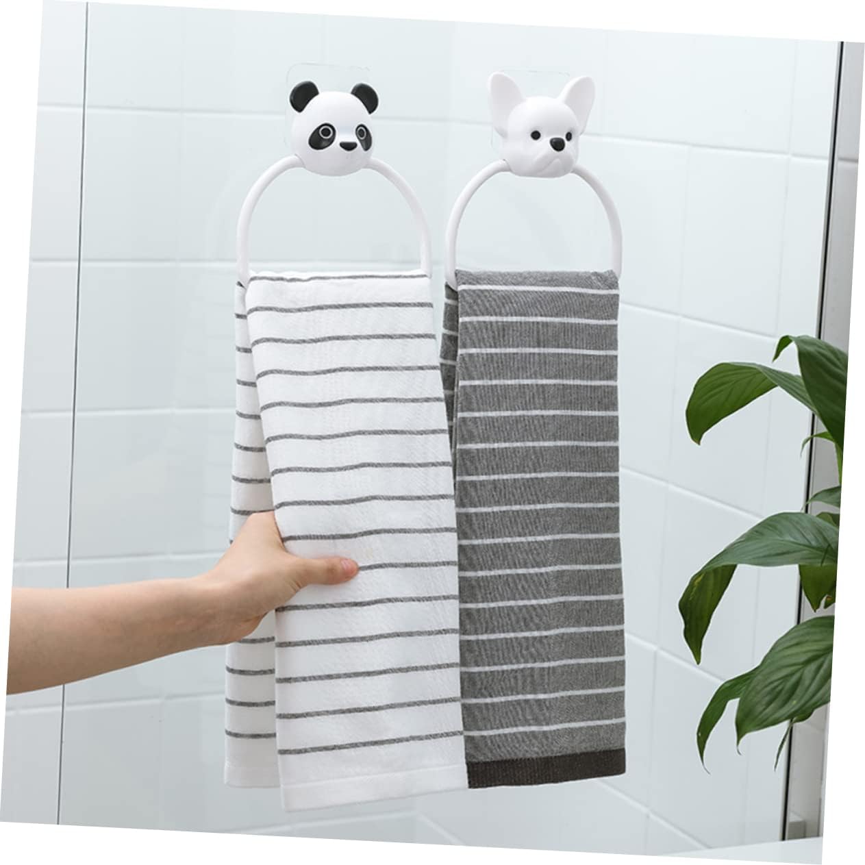 Veemoon 2pcs Cartoon Towel Holder for Boys and Girls