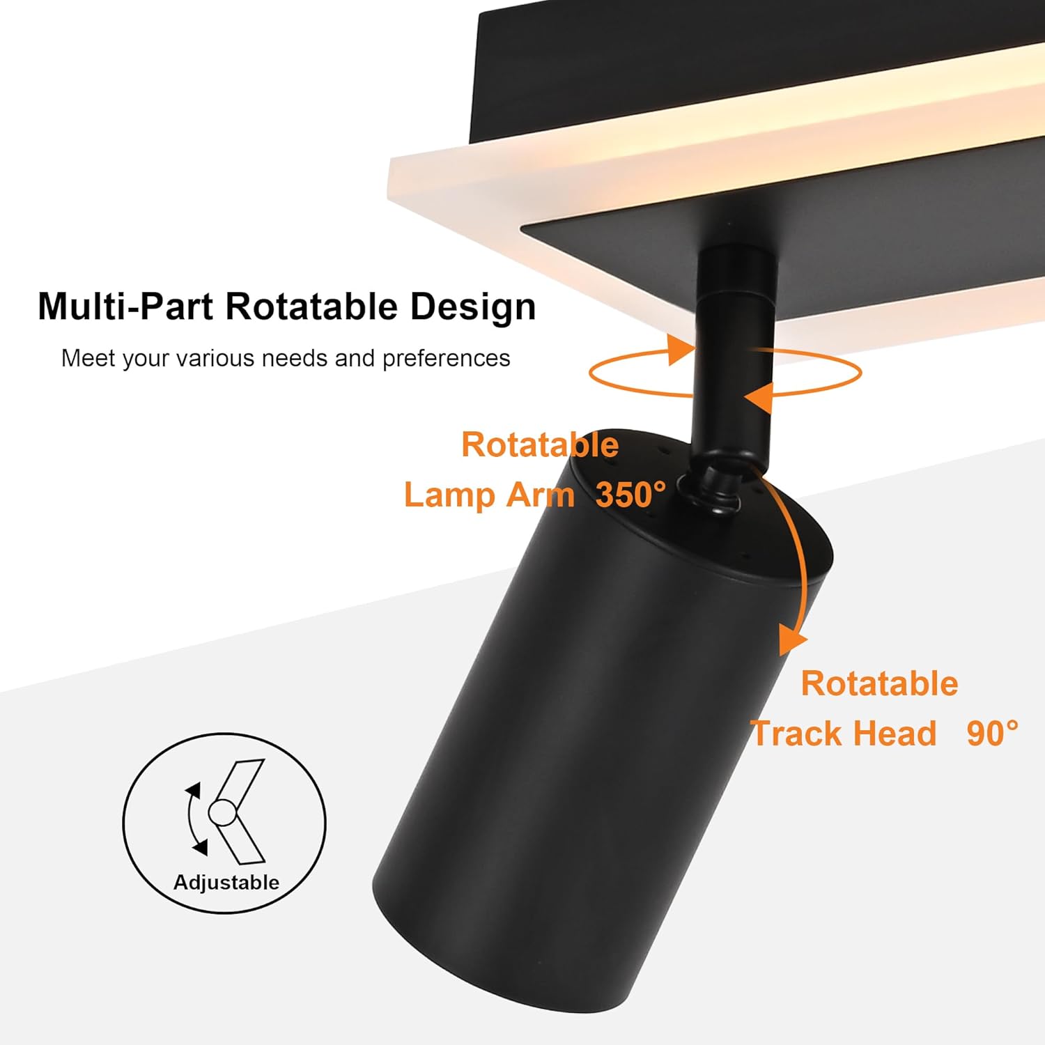 TODOLUZ 5-Light LED Track Light Fixtures Black