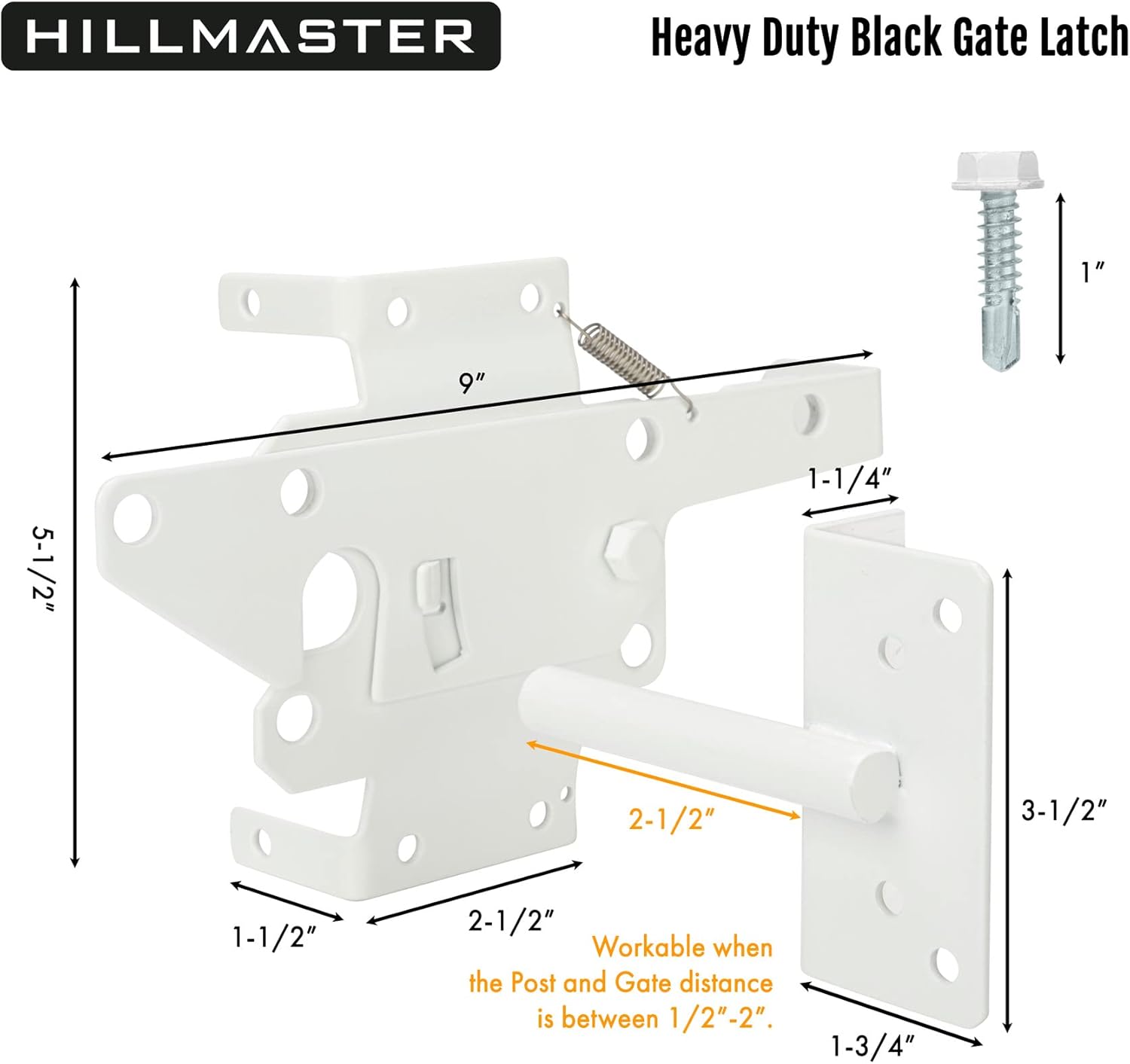 HILLMASTER Heavy Duty Self-Locking Gate Latch