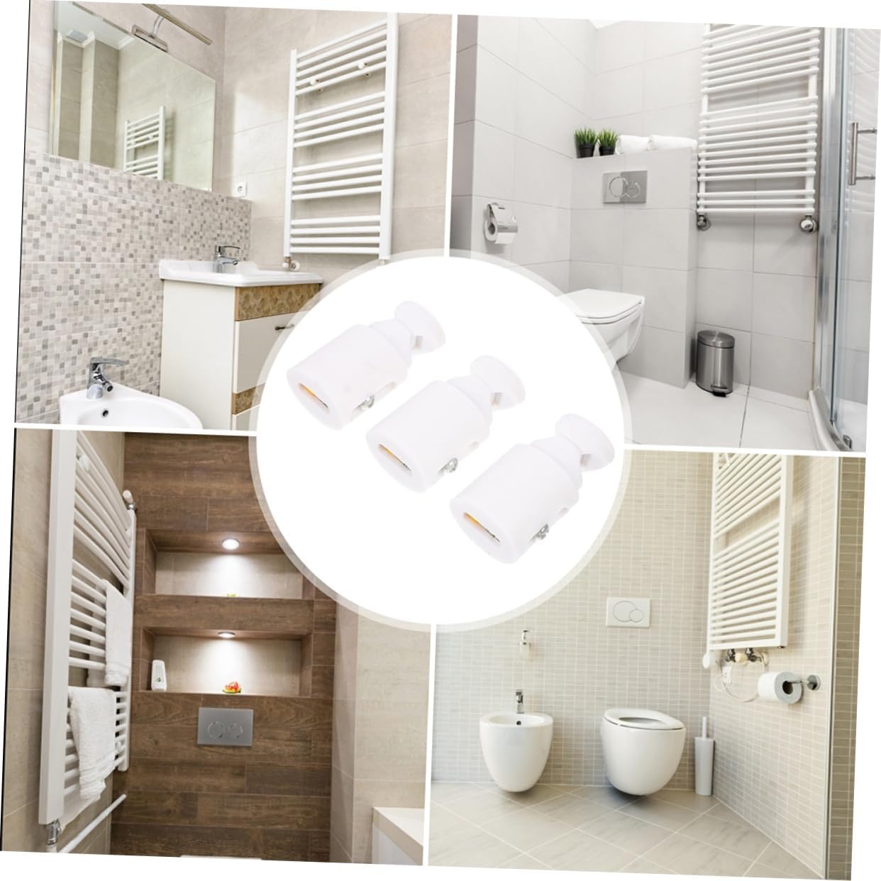 Hohopeti Bathroom Shower Hooks Set of 3 Space-Saving Towel Holders