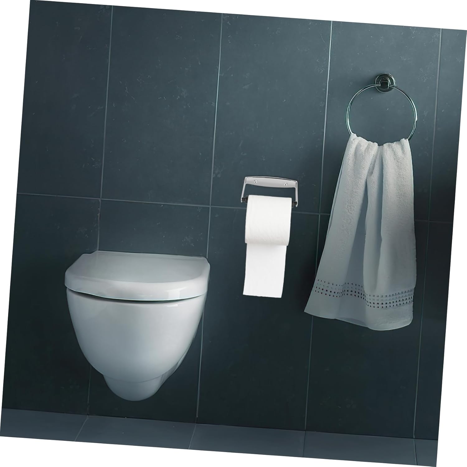Jojofuny Wall Mounted Toilet Paper Holder with Phone Storage