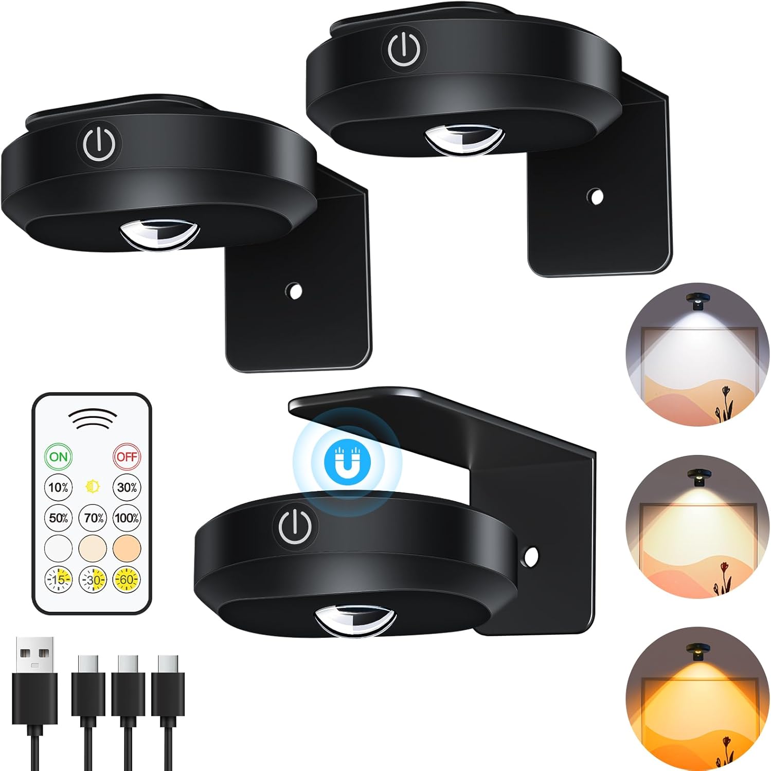 WILLED 3 Pack Picture Frame Lights with Remote