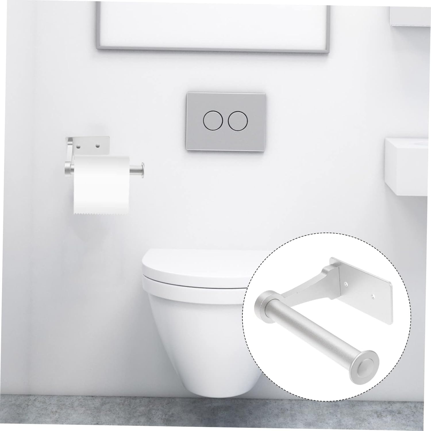 Veemoon Wall Toilet Paper Holder Space-Saving Aluminum Design