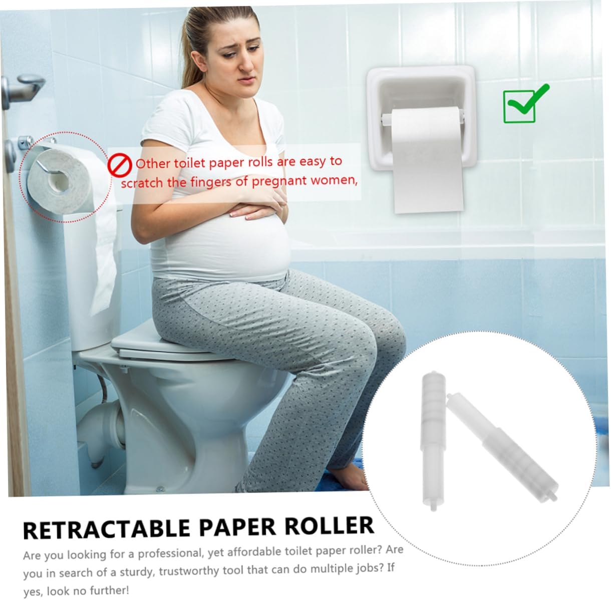 DOITOOL 4 Pcs Wall Mounted Toilet Paper Holder with Spring Loaded Spindle