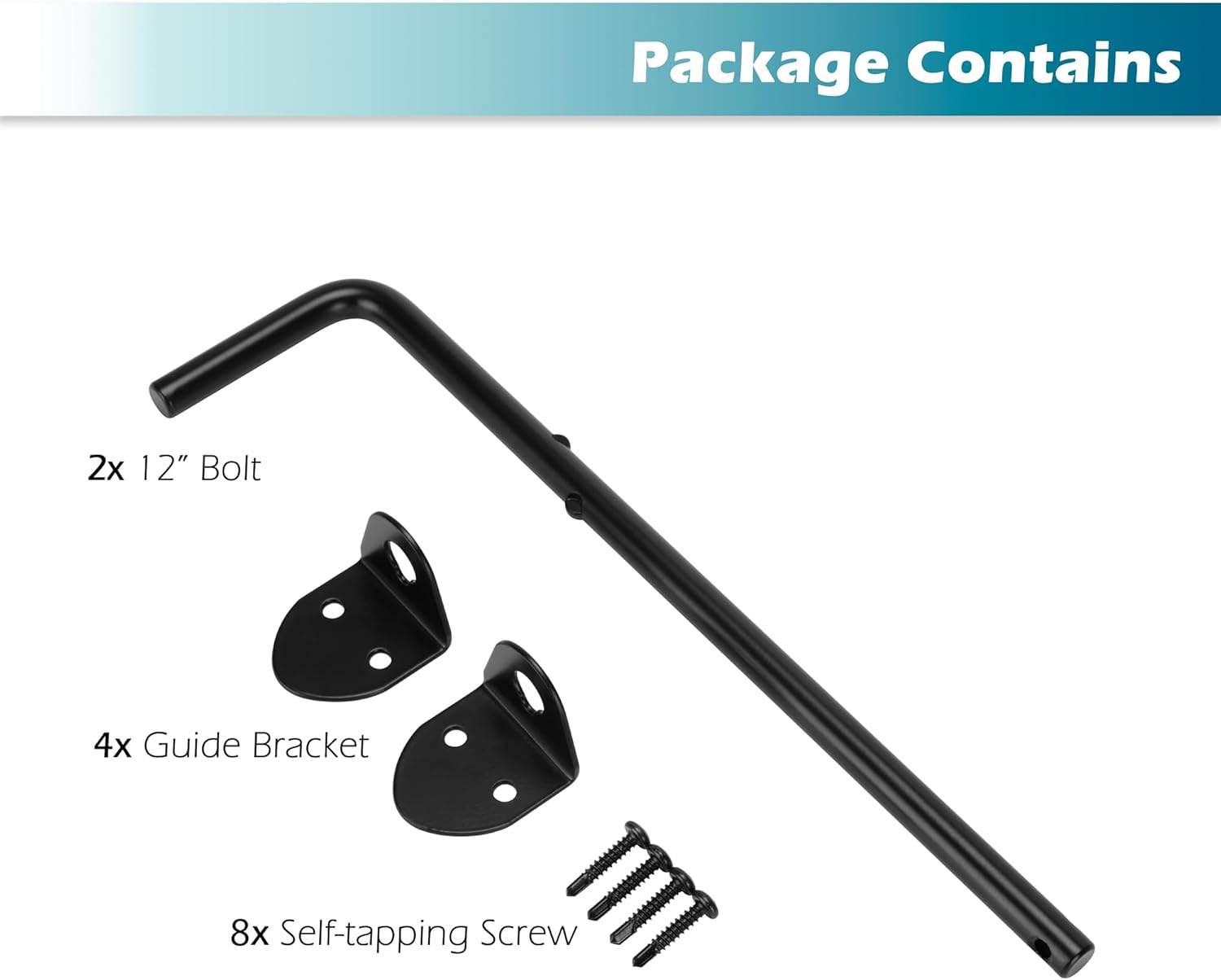 12 Cane Bolt Heavy Duty Drop Rod Gate Stopper Hardware Black Finish