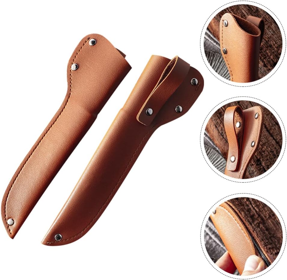 TOPBATHY 2pcs Leather Fish Filleting Knife Guards with Belt Loop