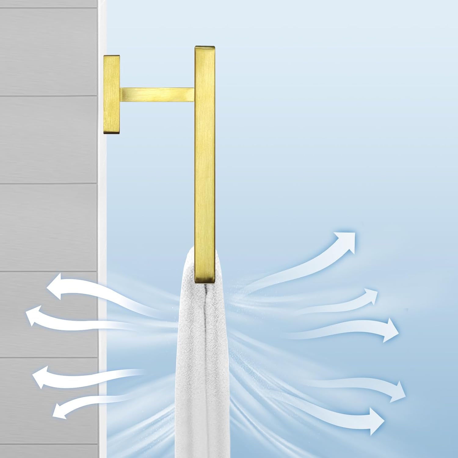 IJDD Brushed Gold Hand Towel Holder Wall Mount