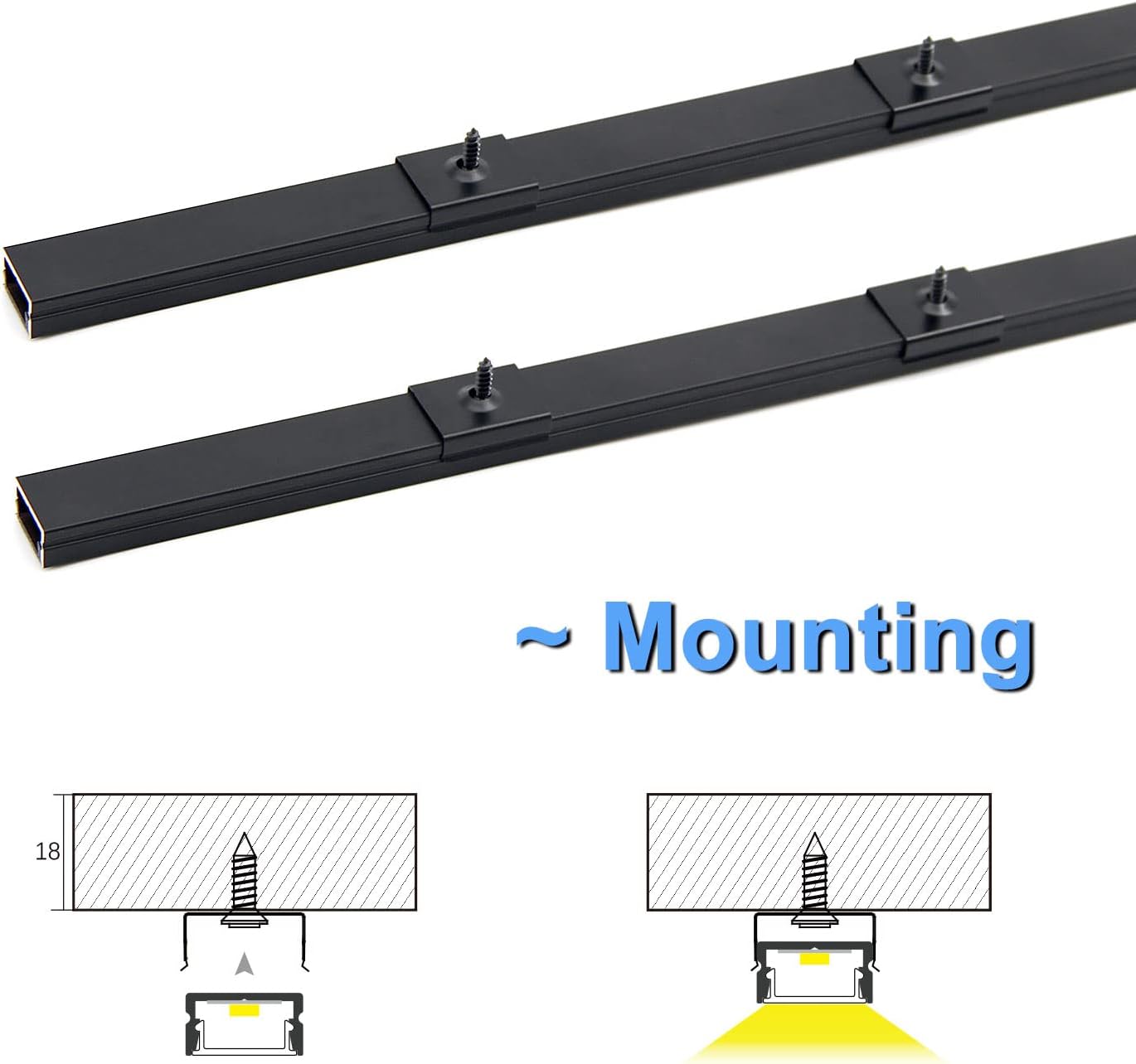 VST 6 Pack LED Aluminum Channel U Shape with Clear Cover