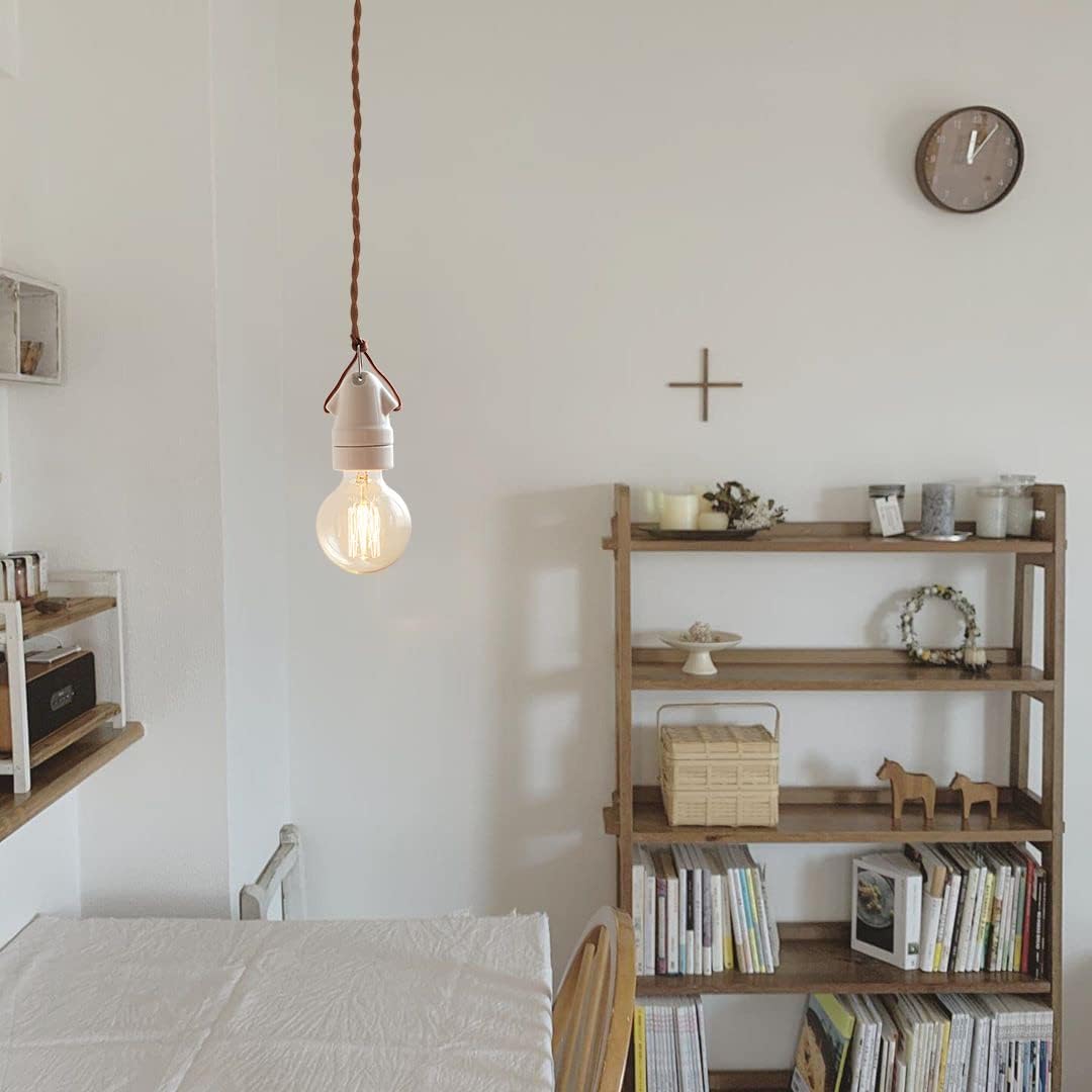 KAYYELAMP H Track Pendant Light with Brown Twisted Cord
