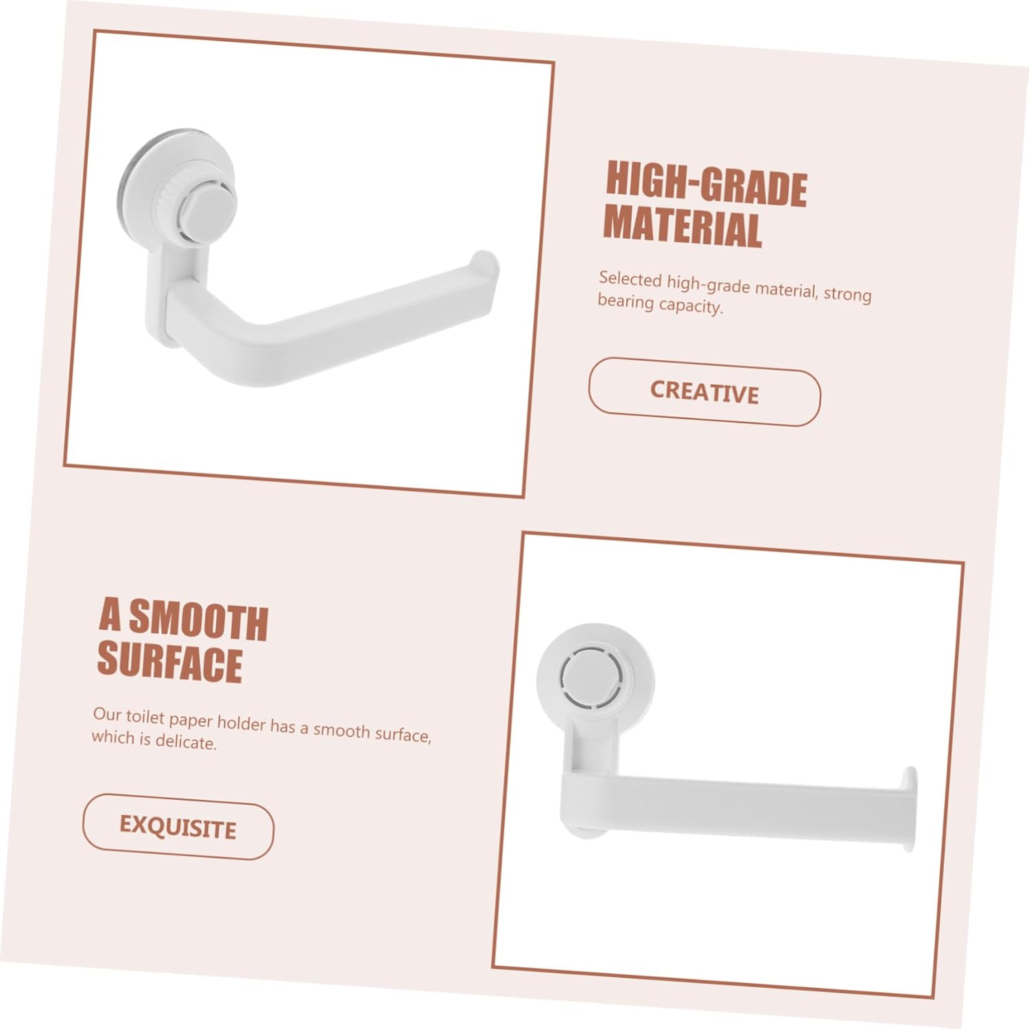 Lurrose Suction Toilet Paper Holder for Bathroom Kitchen and Living Room