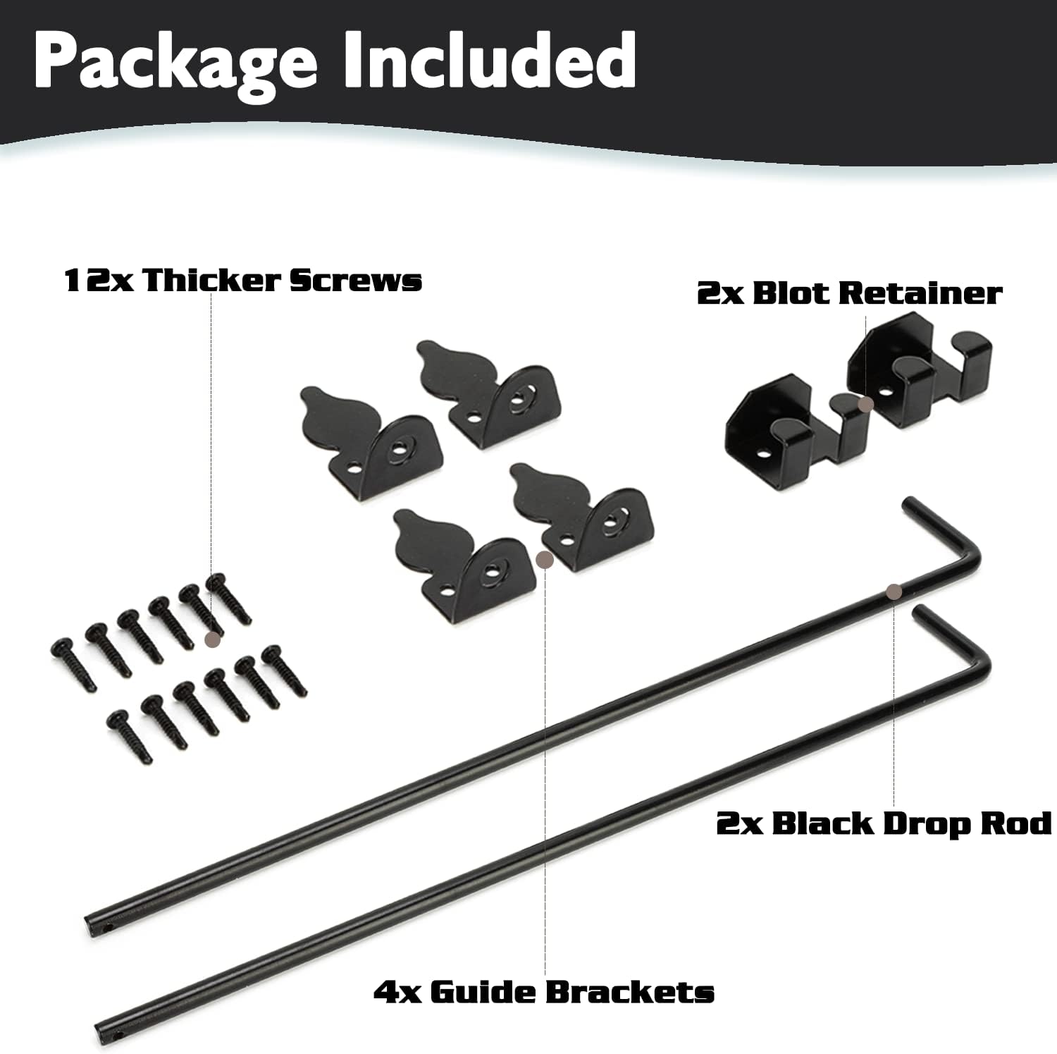 Sturdy 18 Cane Bolt Gate Stopper Black