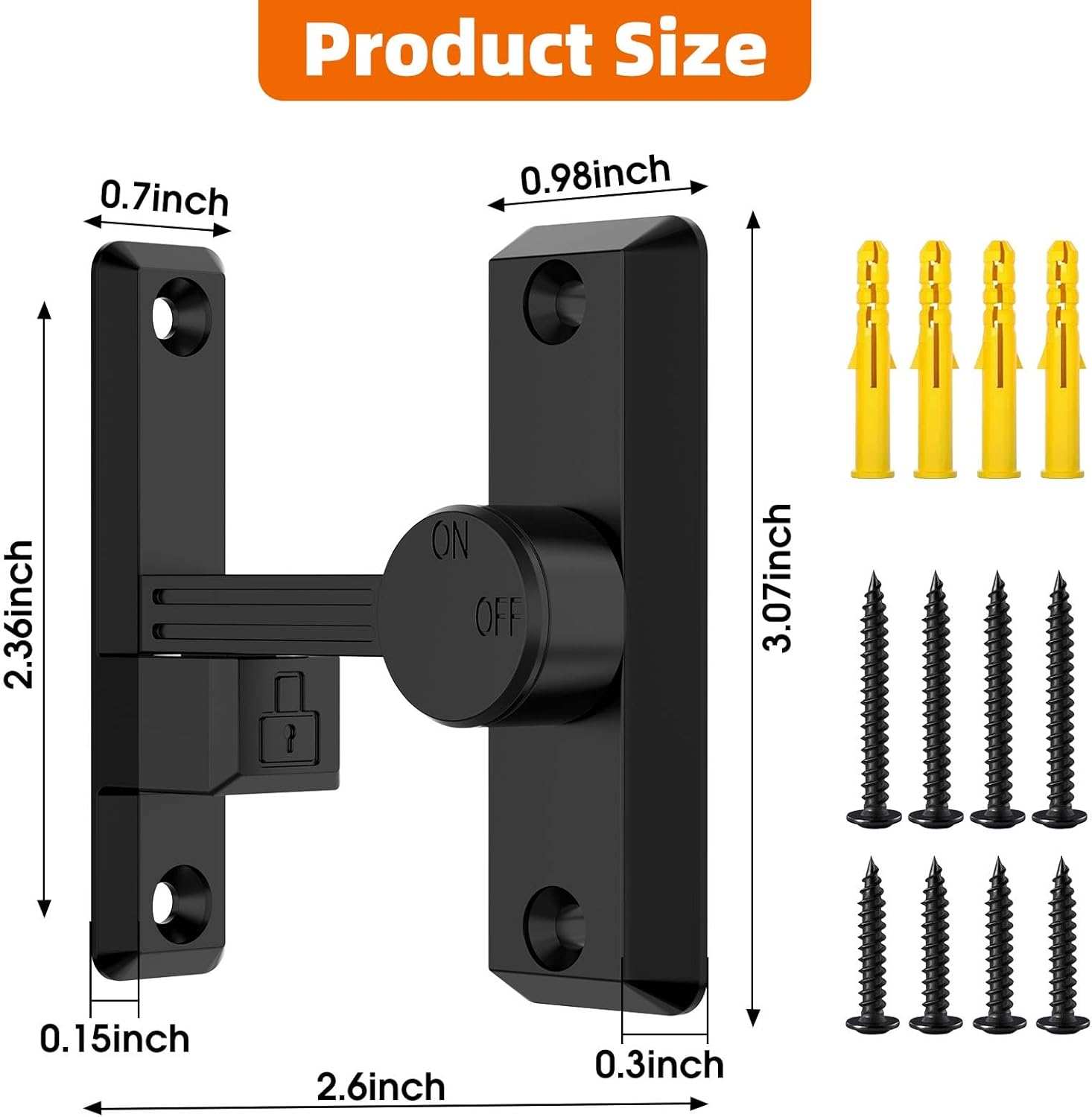 Sturdy Barn Door Lock with Multiple Installations